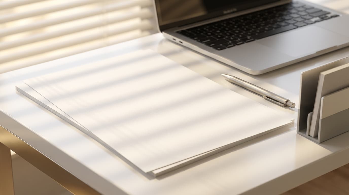 Organized document library interface on laptop screen