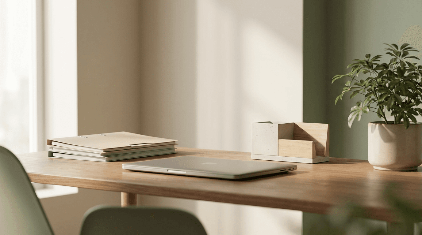 Digital workspace with organized video and document library on computer screen