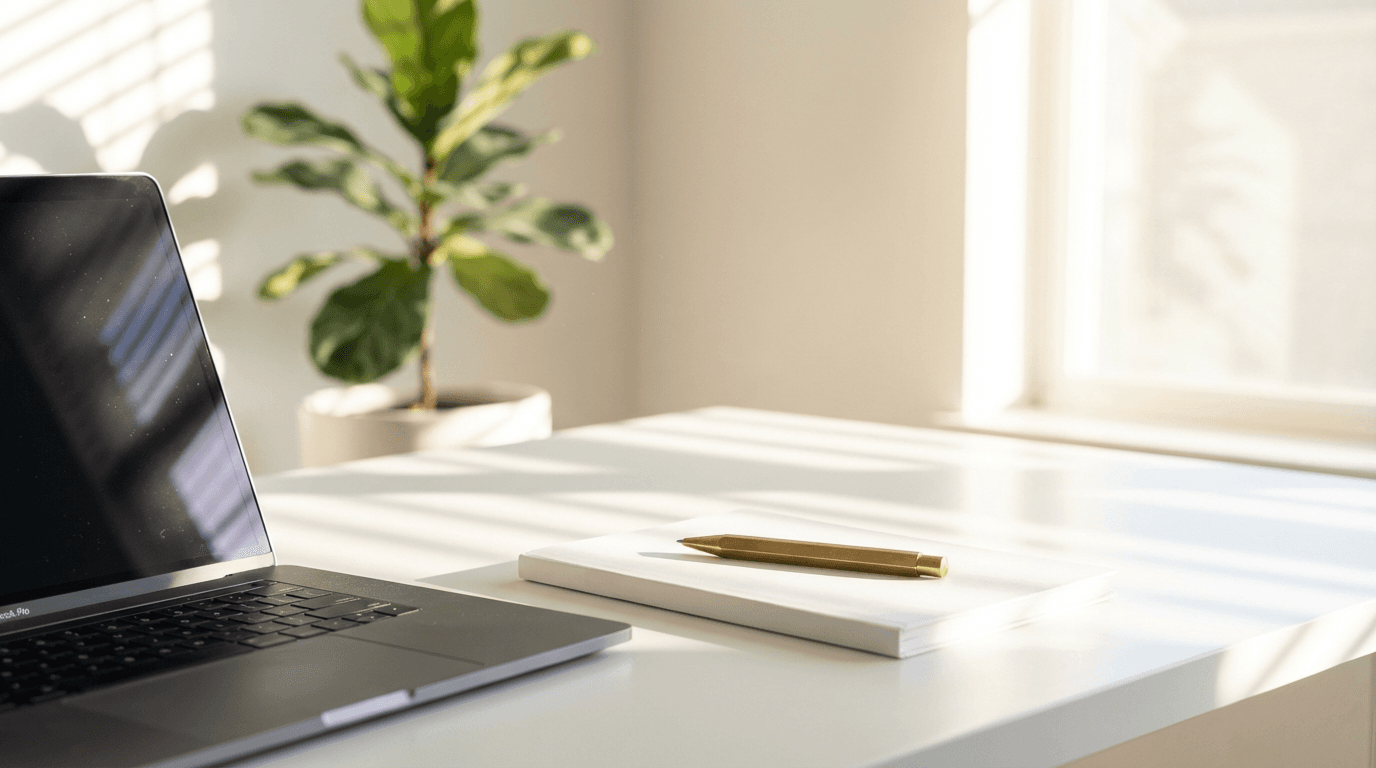 Person reaching toward laptop with organized digital files on screen